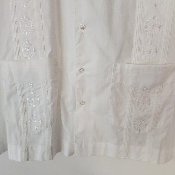 Havavera Cigar Lounge Shirt Embroidered Button Up White Gangster Soprano 2XL - Picture 4 of 15